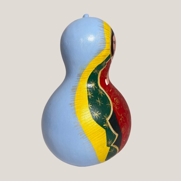 Hand-Painted Gourd Art Virgin of Guadalupe Folk Art Decoration - Picture 2 of 7